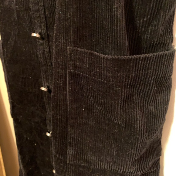 Black cord mini dress with buttons - Picture 4 of 4